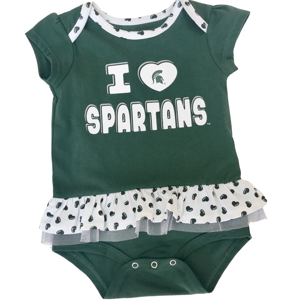 Michigan State Spartans Onesie with Tutu  Sz 3/6M